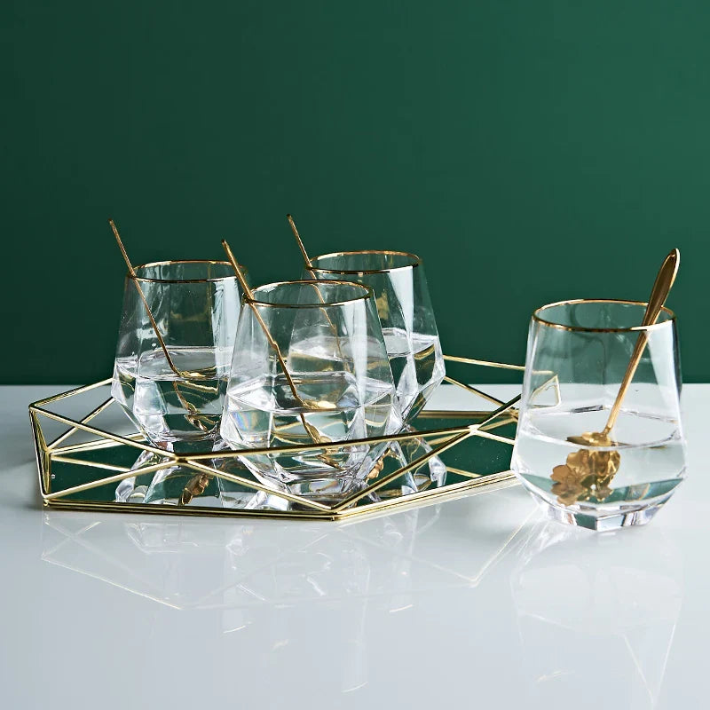 Geometric Glass Serving Tray