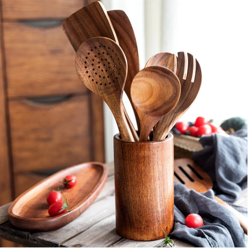 Acacia Wood 8-Piece Cooking Set