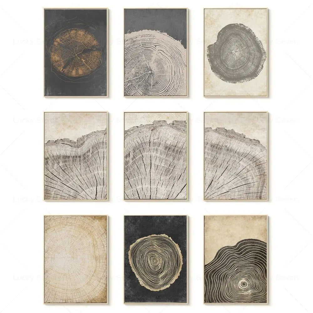 Abstract Tree Ring Canvas Wall Art