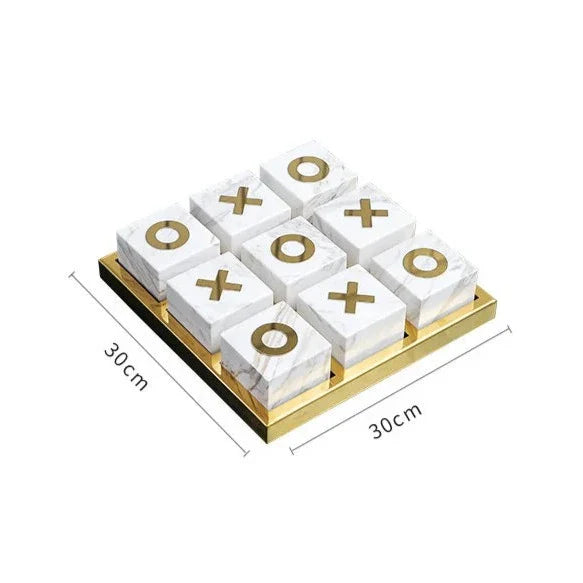Elegant Marble Tic-Tac-Toe Board - Premium Classic Game for Stylish Play