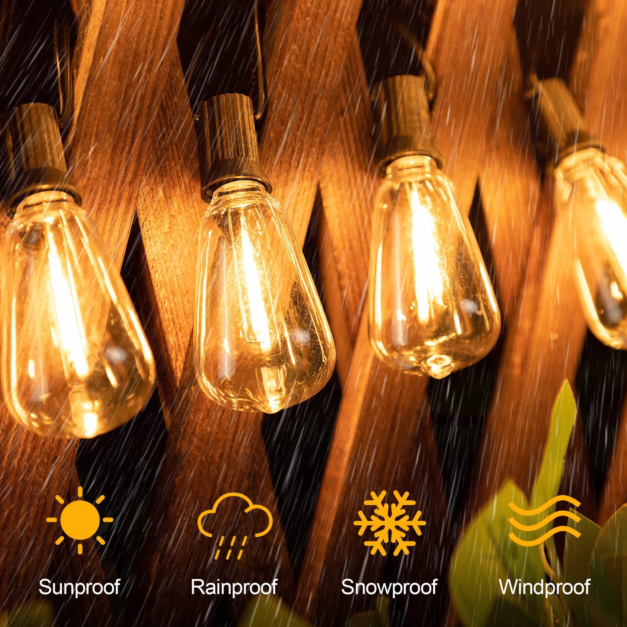Shatterproof Outdoor String Lights - Durable, Weather-Resistant Patio Ambiance