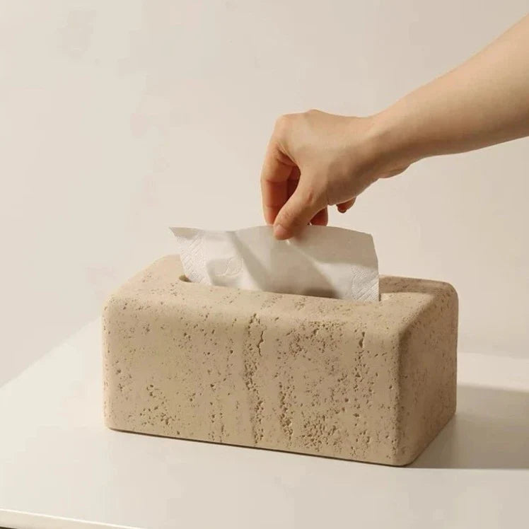 Elegant Faux Travertine Tissue Holder