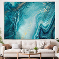 Blue Agate Tapestry - Elegant Geode-Inspired Wall Art