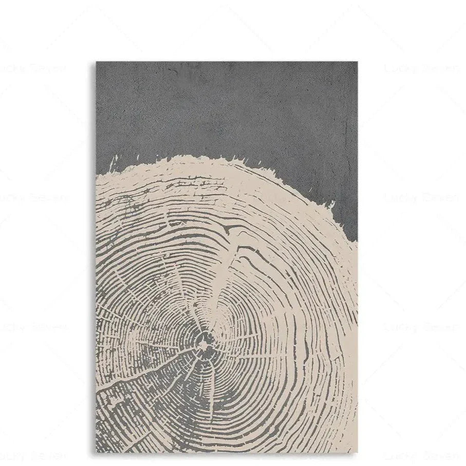 Abstract Tree Ring Canvas Wall Art