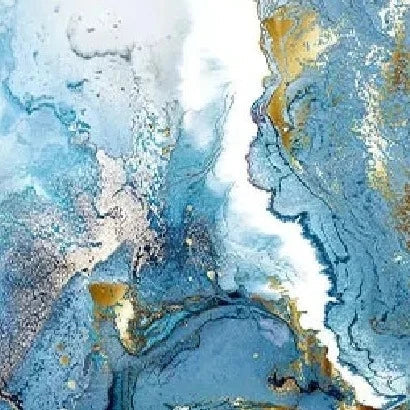 Blue Marble Canvas Wall Art - Modern Marble Design