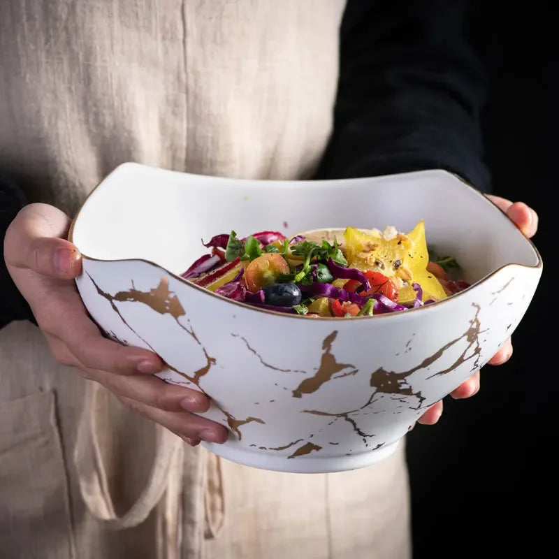 Elegant Marble Salad Bowl