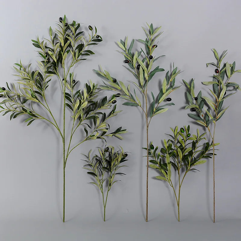 Lifelike Faux Olive Tree Branches for Realistic Home Decor