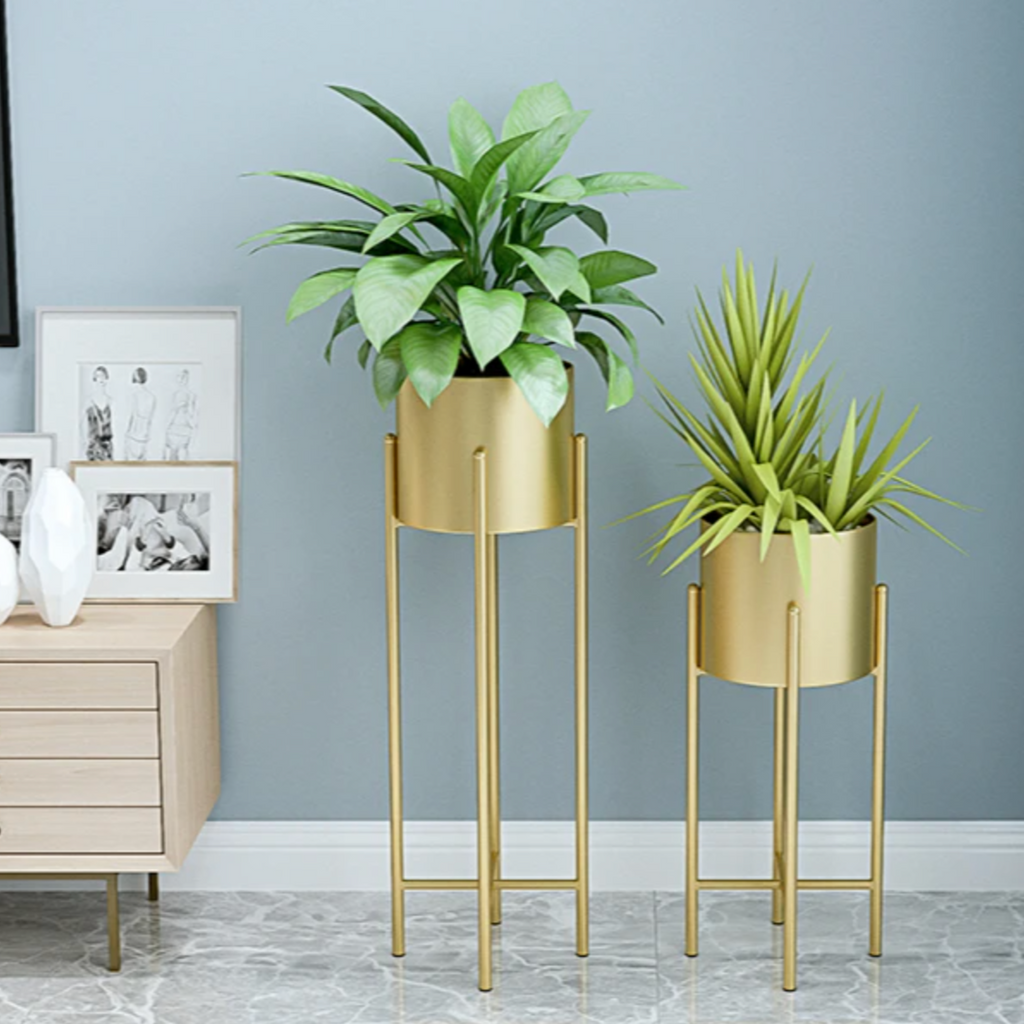 Elegant Metal Planters - 2-Piece Set for Indoor & Outdoor Decor