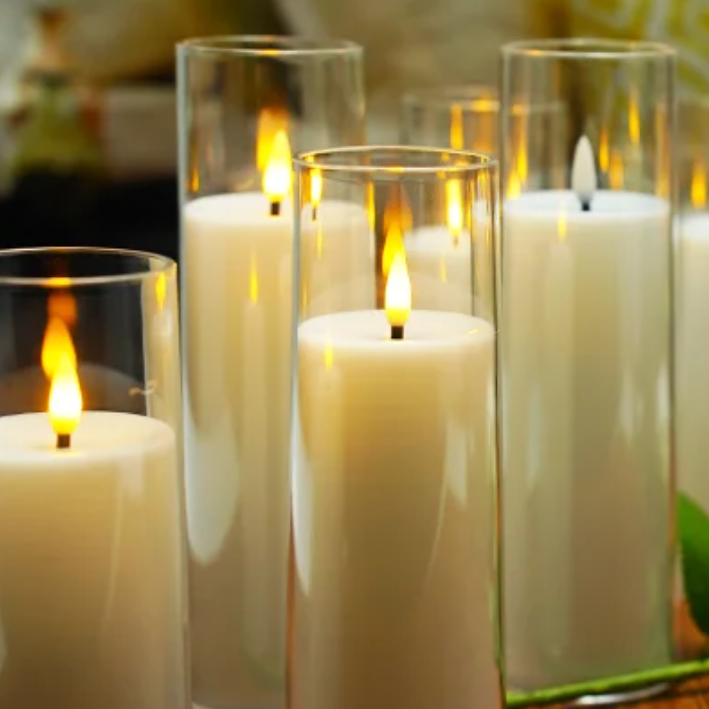 9-Piece Flameless Acrylic Candle Set – Realistic LED Candles for Cozy, Safe Ambience