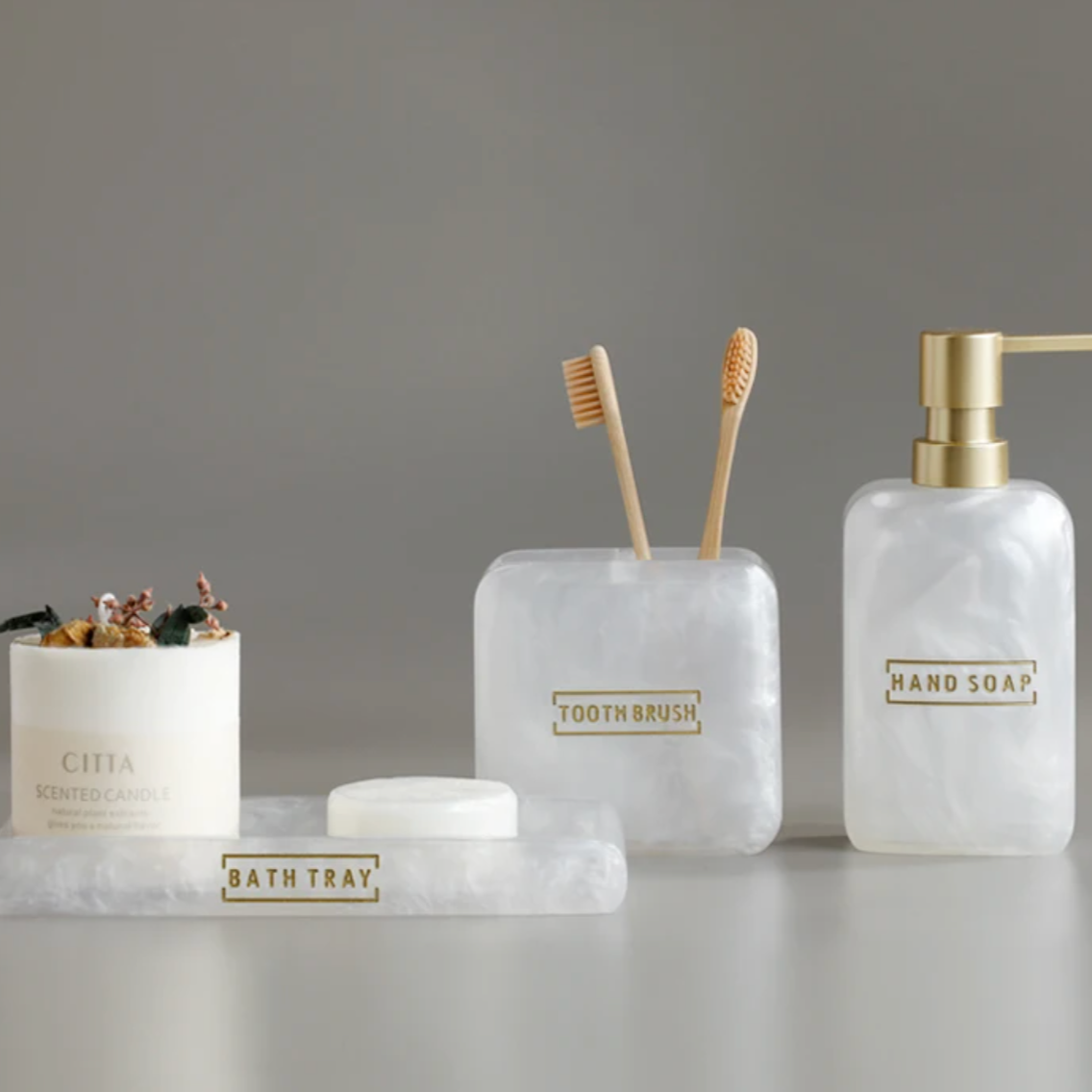 Pearl 3-Piece Luxury Bathroom Accessory Set