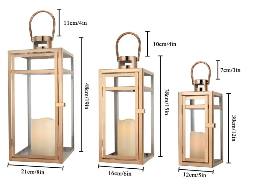 Elegant Three-Piece Candle Lantern Set