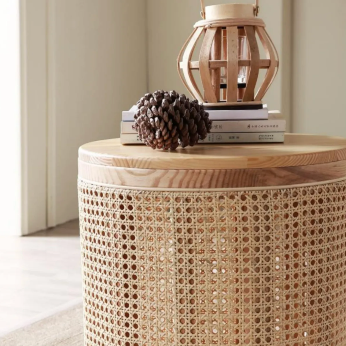 Stylish Wooden Storage Side Table with Space-Saving Design