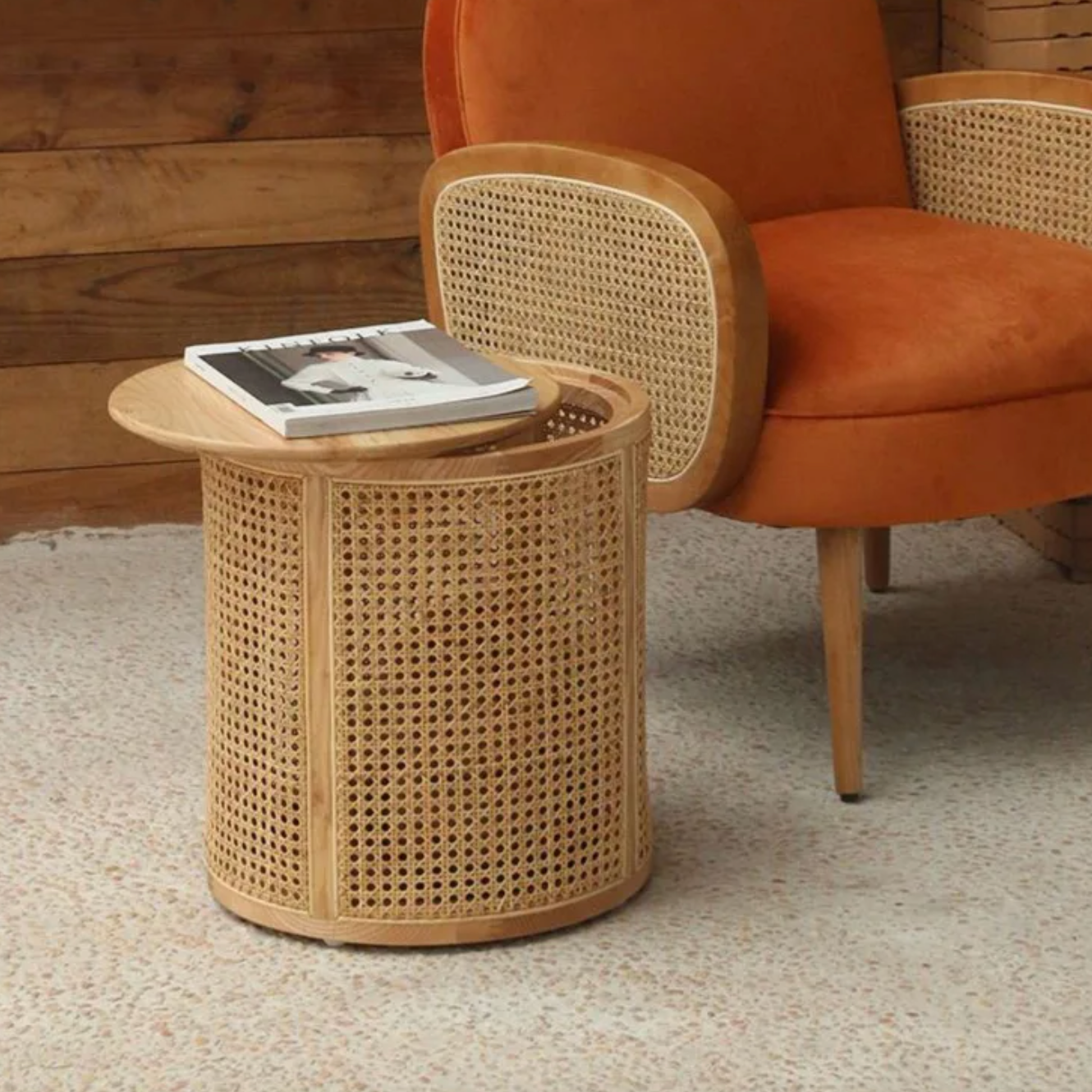 Stylish Wooden Storage Side Table with Space-Saving Design