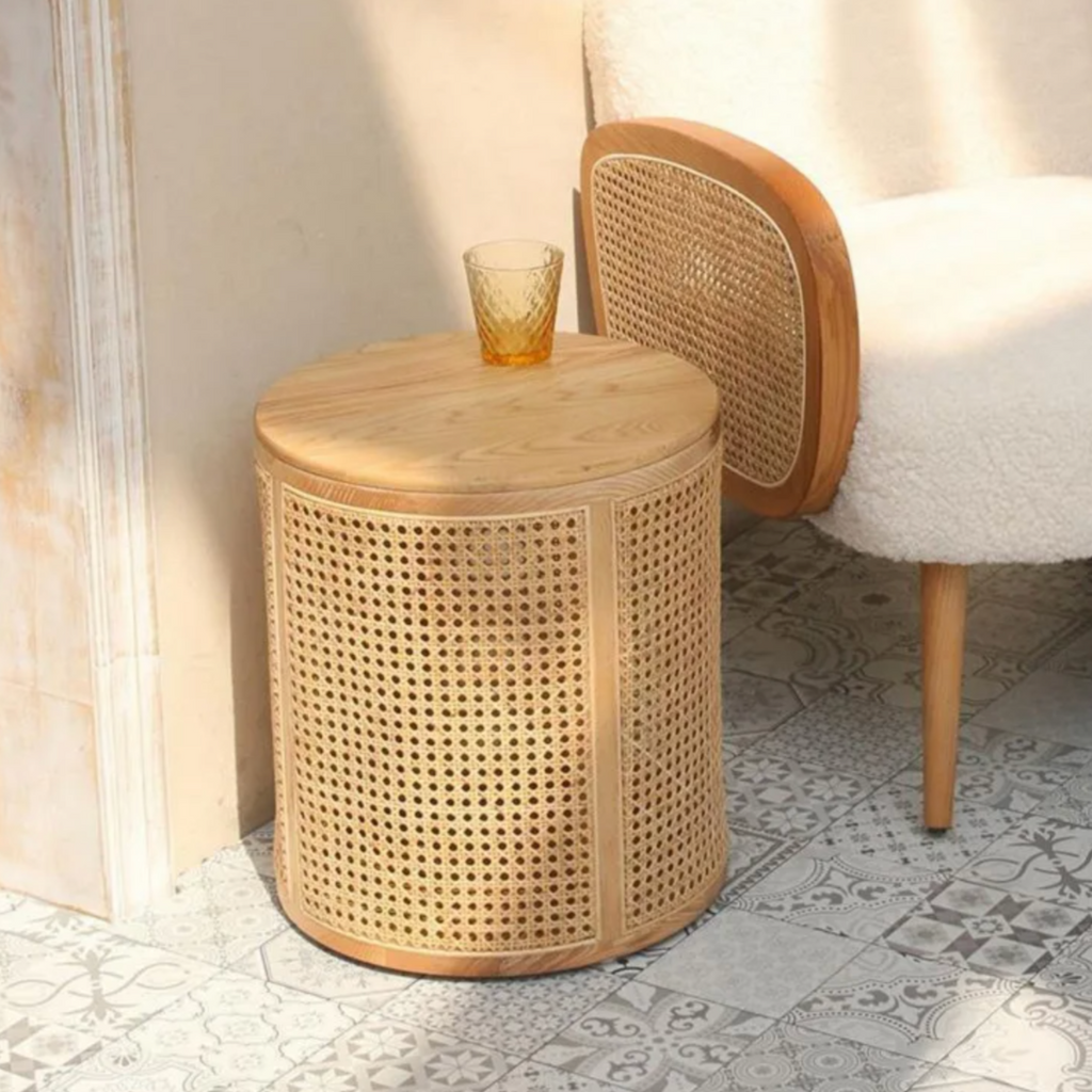 Stylish Wooden Storage Side Table with Space-Saving Design
