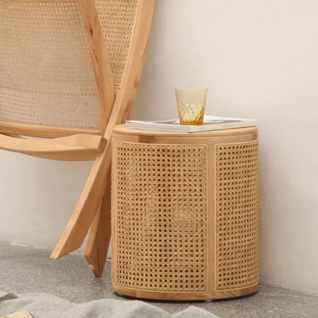 Stylish Wooden Storage Side Table with Space-Saving Design