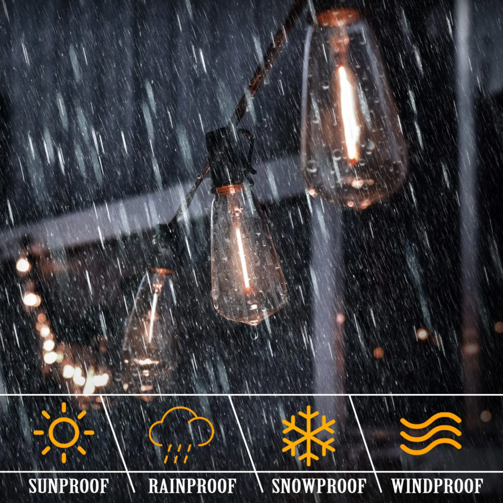 Shatterproof Outdoor String Lights - Durable, Weather-Resistant Patio Ambiance