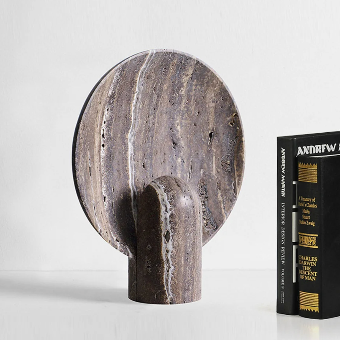 Elegant Faux Travertine Stone Lamp