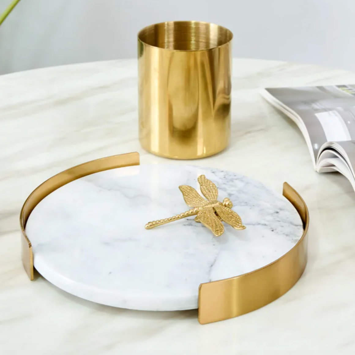 Elegant Natural Marble Serving Tray