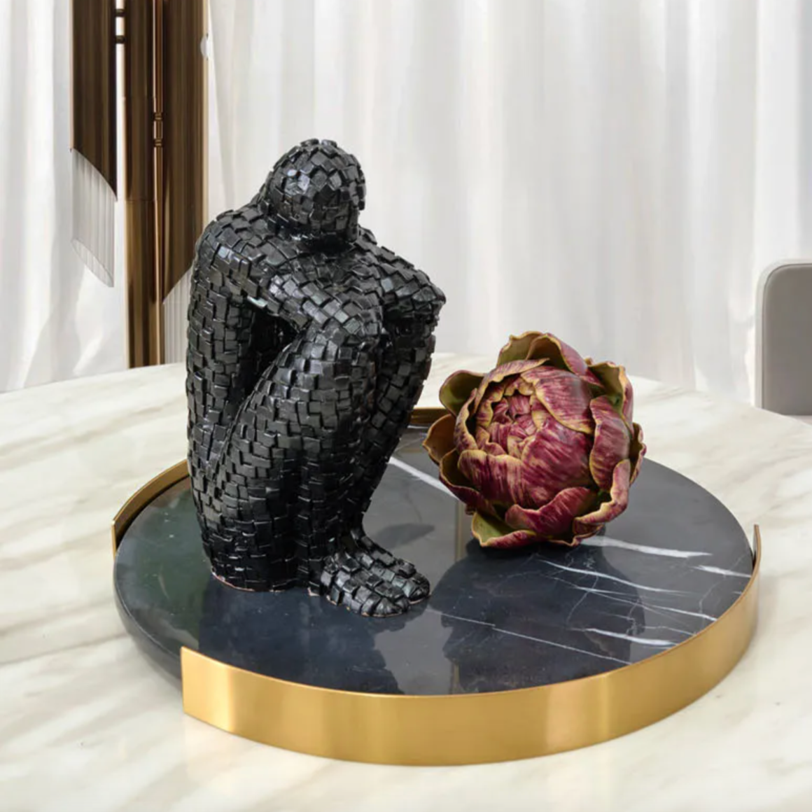 Elegant Natural Marble Serving Tray