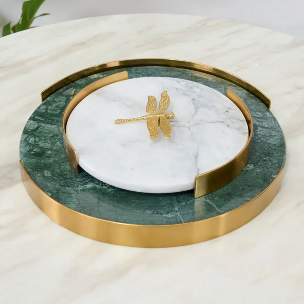 Elegant Natural Marble Serving Tray