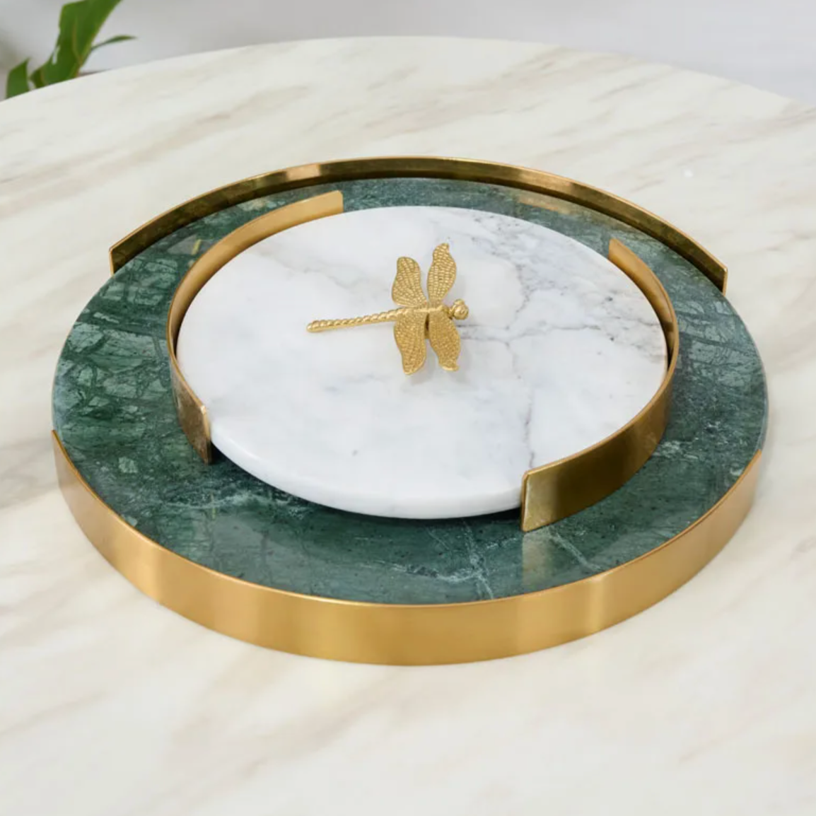 Elegant Natural Marble Serving Tray