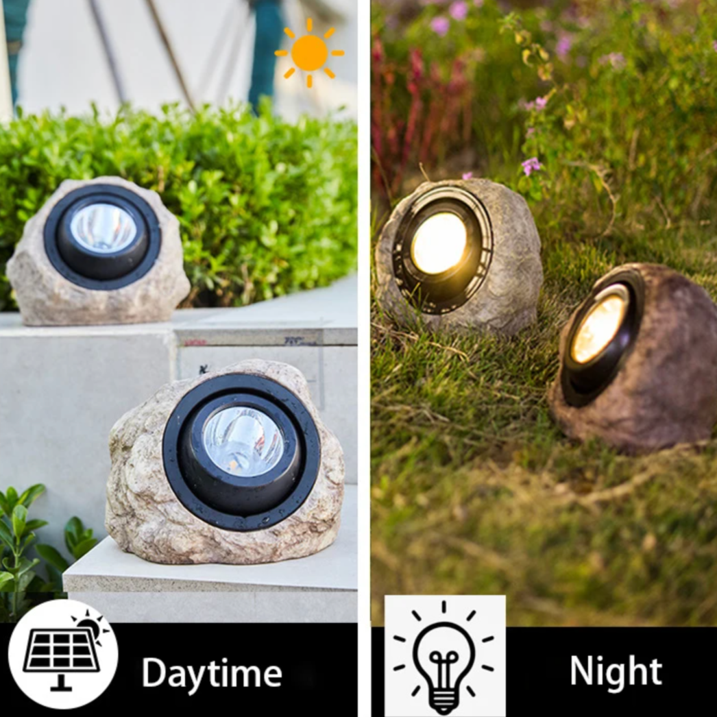 Solar Stone Pathway Lights - Elegant Outdoor Path Lighting