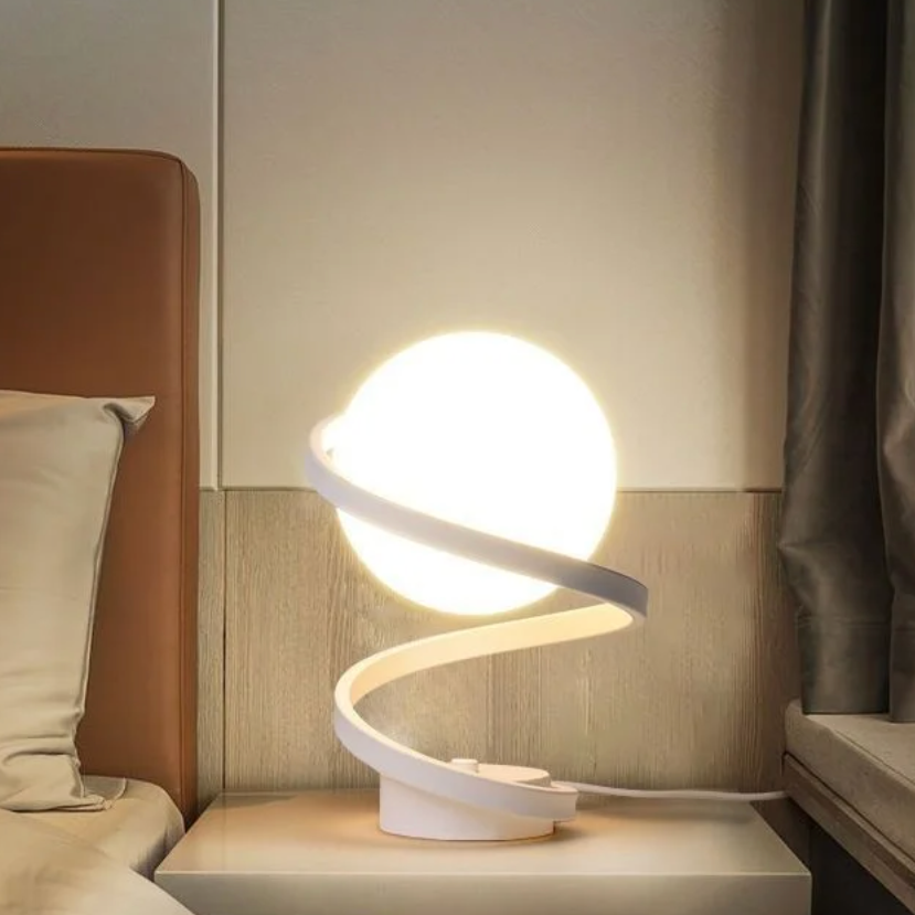 Spiral Globe Table Lamp - Modern, Elegant Accent Lighting