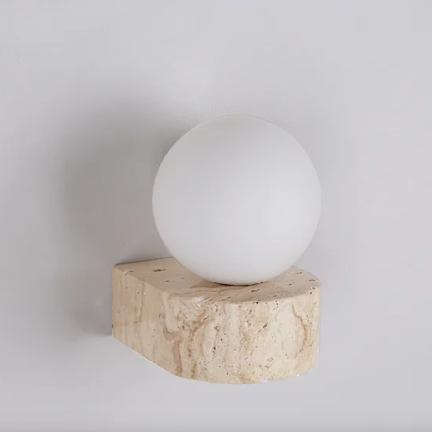 Elegant Faux Travertine Globe Wall Sconce