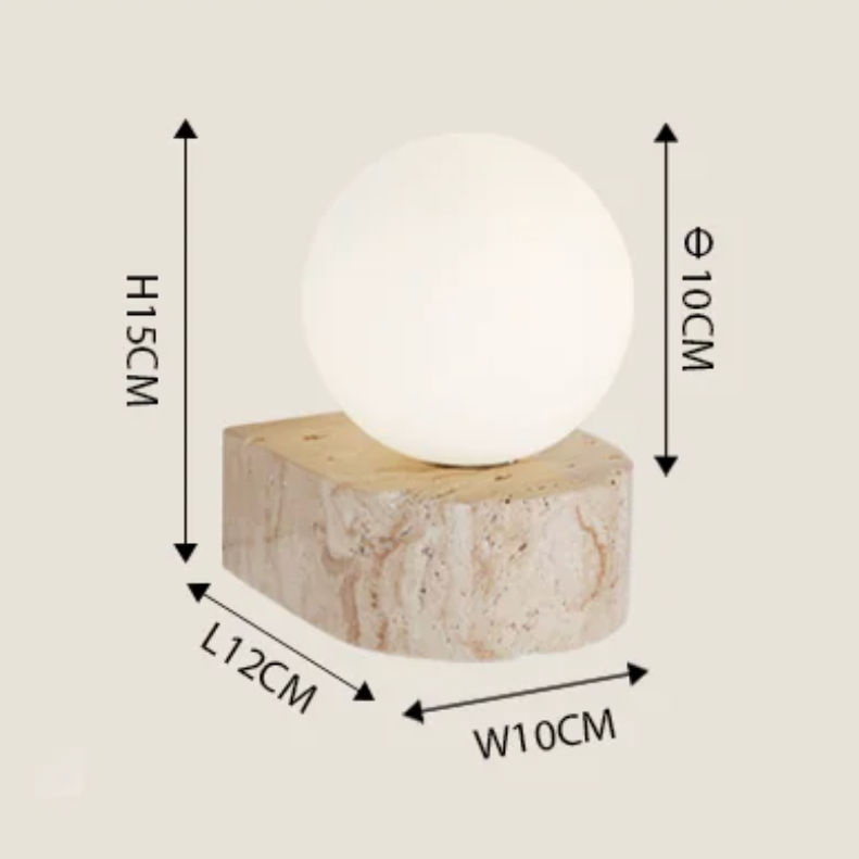 Elegant Faux Travertine Globe Wall Sconce