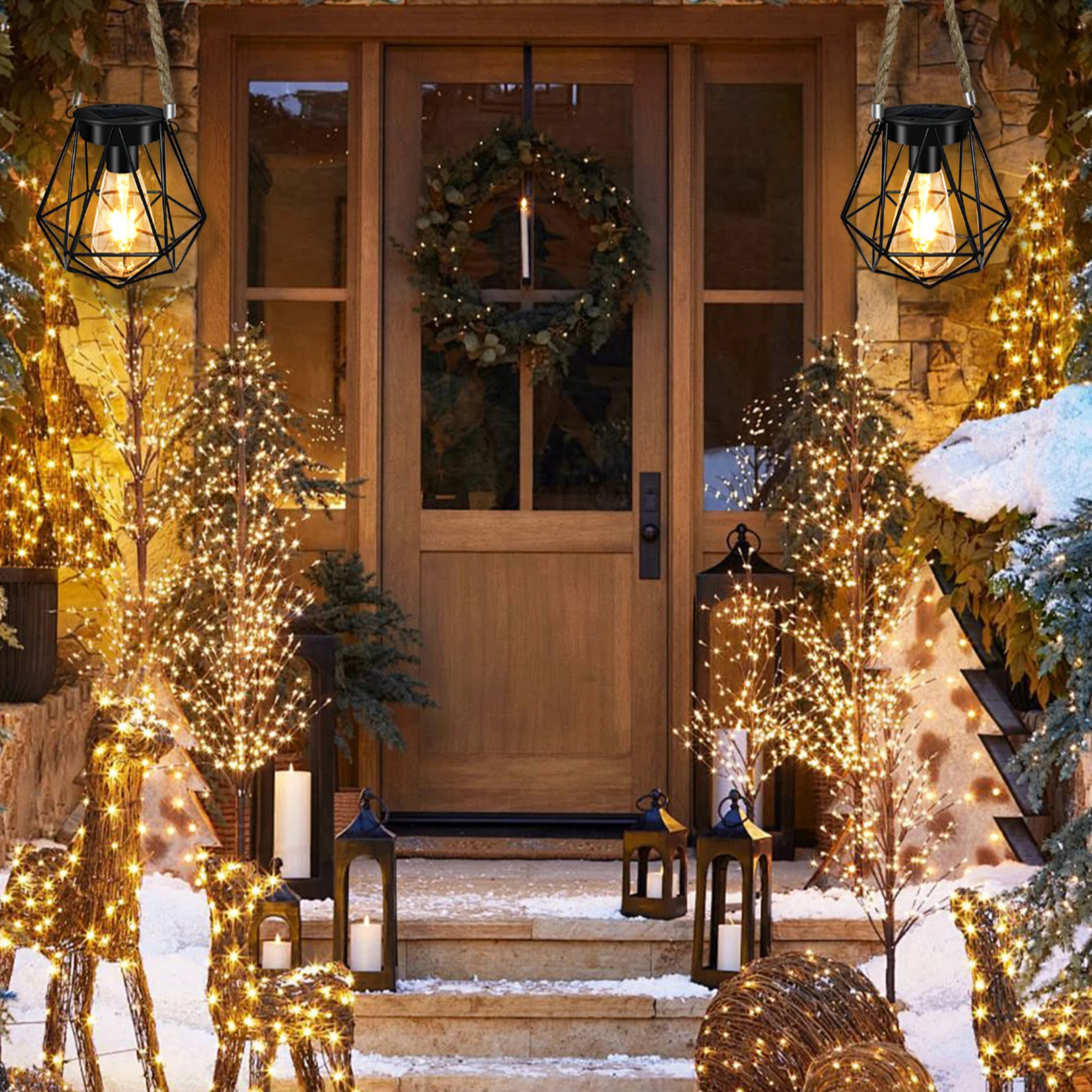 Geometric Solar Lantern - Sleek Outdoor LED Light