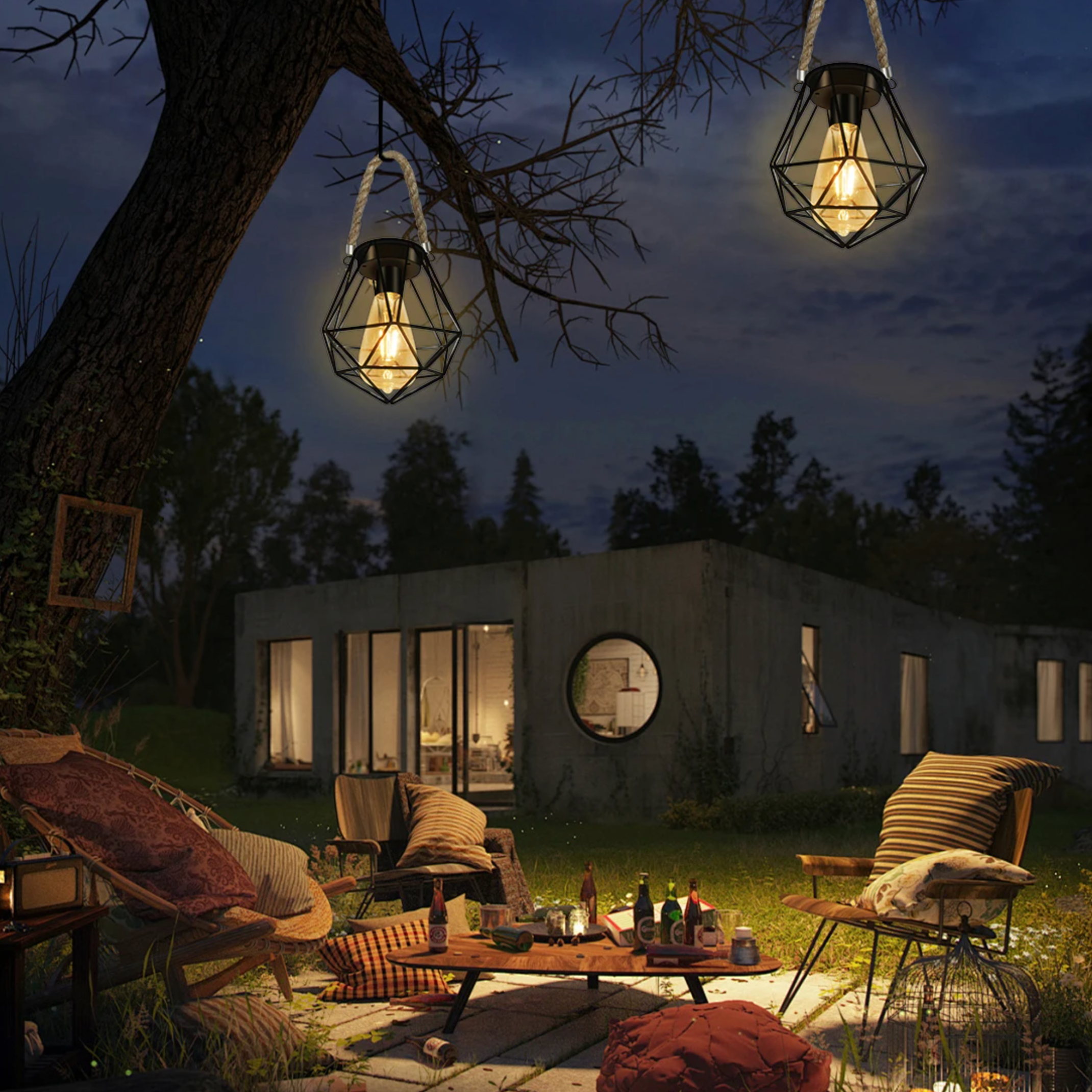 Geometric Solar Lantern - Sleek Outdoor LED Light