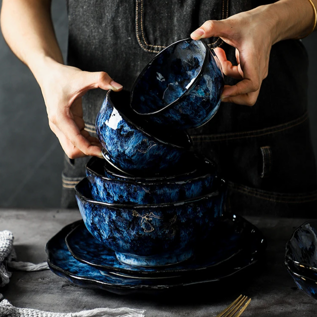 Blue Nebula 10-Piece Dinnerware Set – Sleek, Modern & Durable