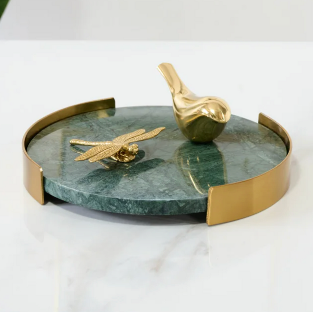 Elegant Natural Marble Serving Tray