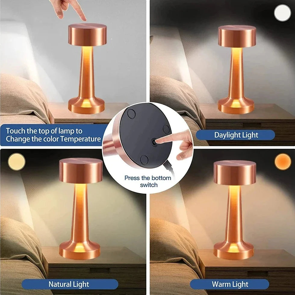 Gleaming Metallic Table Lamp