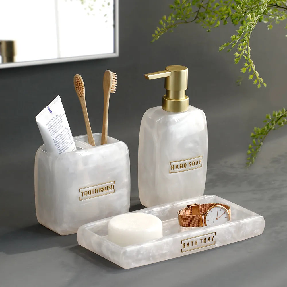 Pearl 3-Piece Luxury Bathroom Accessory Set