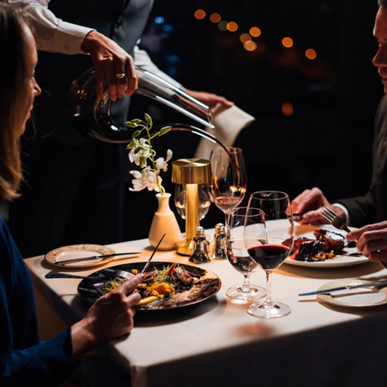 Gleaming Metallic Table Lamp