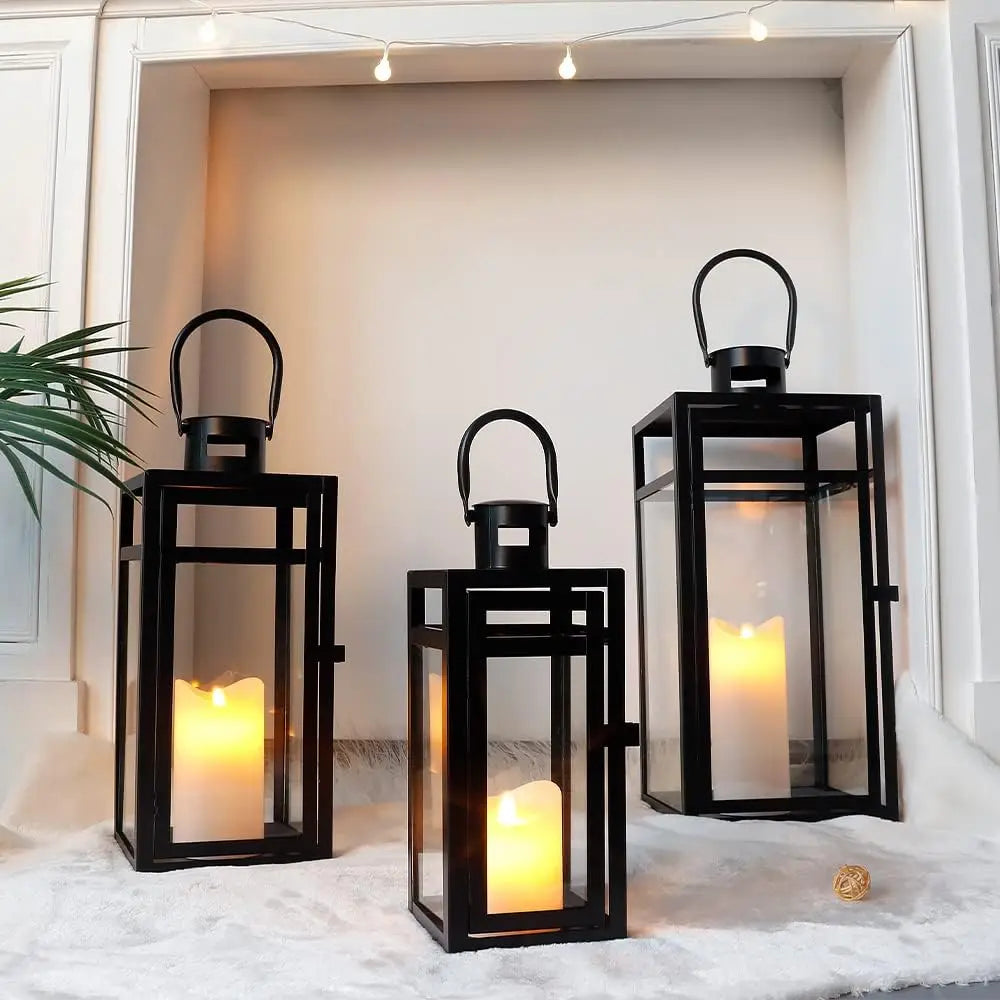 Elegant Three-Piece Candle Lantern Set