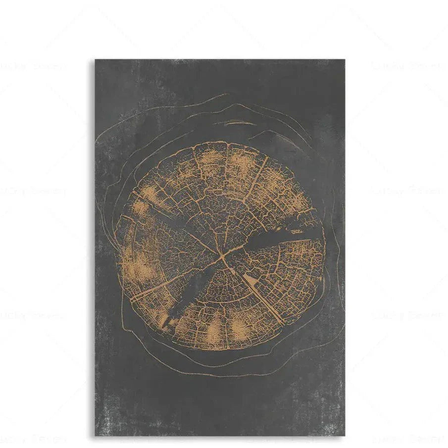 Abstract Tree Ring Canvas Wall Art