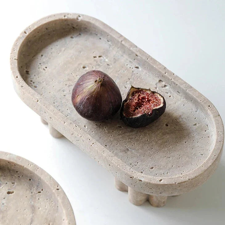 Elegant Faux Travertine Display Stands