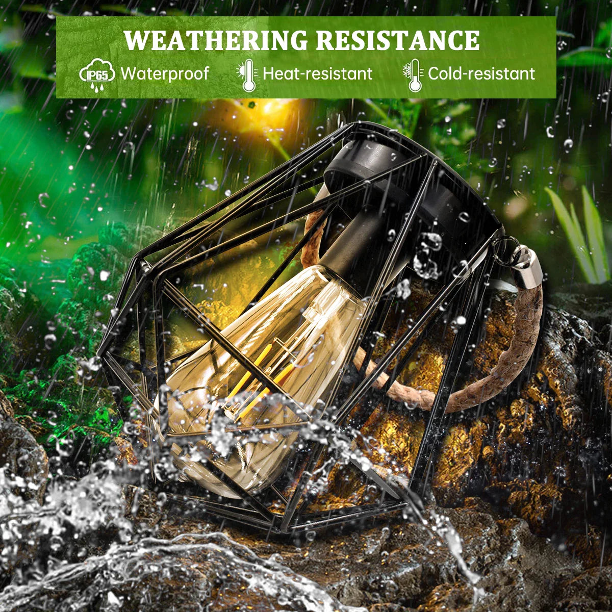 Geometric Solar Lantern - Sleek Outdoor LED Light