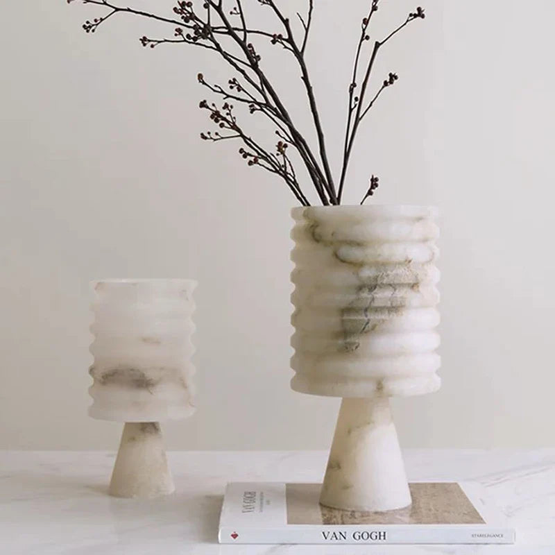 Elegant White Onyx Flower Vase