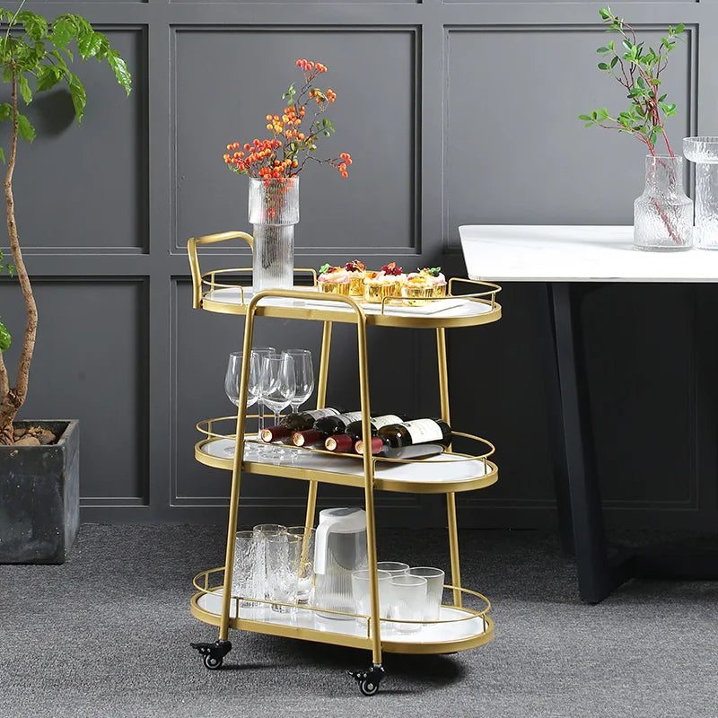 Lux Marble Bar Cart – Sleek, Sturdy Serving Cart for Stylish Entertaining