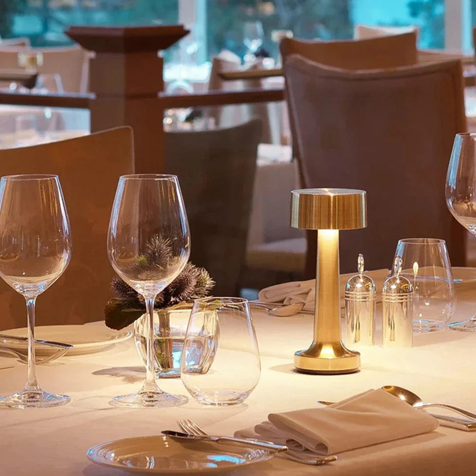 Gleaming Metallic Table Lamp