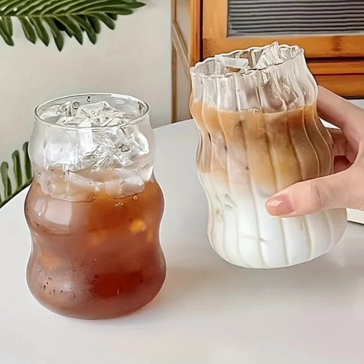 Premium Heat-Resistant Ribbed Tumblers - 4-Piece Set