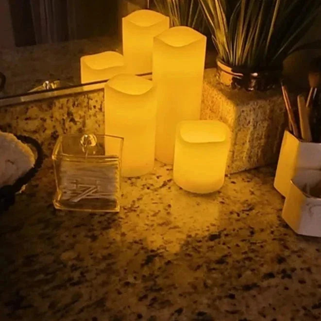 Melted-Effect Flameless Candles