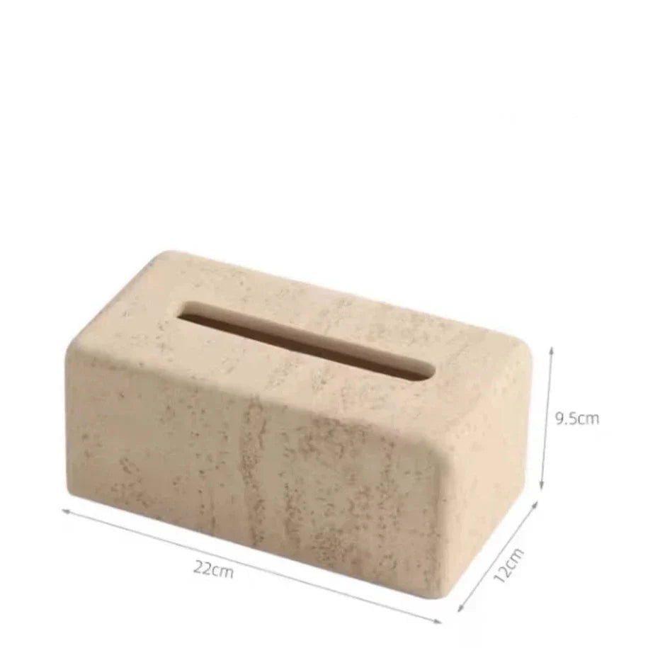 Elegant Faux Travertine Tissue Holder