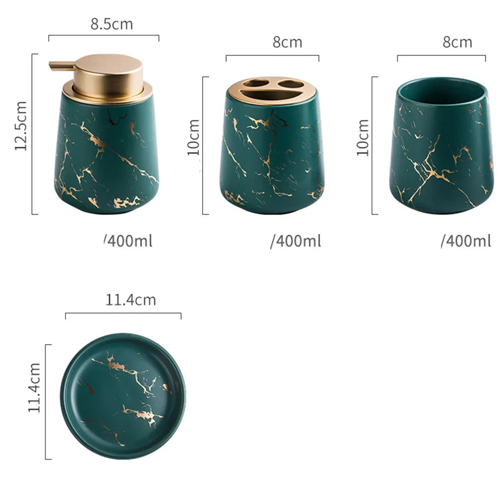 Nordic Marble 4-Piece Luxury Bathroom Accessories Set