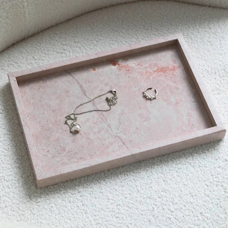 Elegant Rose Marble Tray