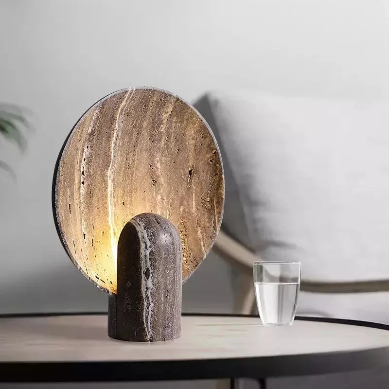 Elegant Faux Travertine Stone Lamp