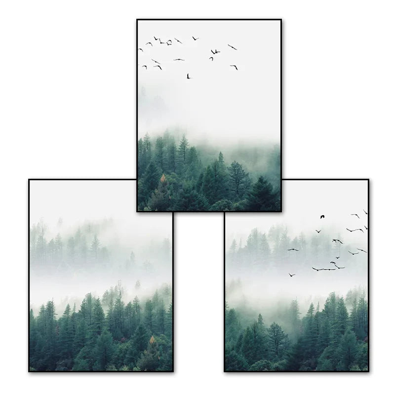 Mountain Mist 3-Piece Canvas Wall Art Set